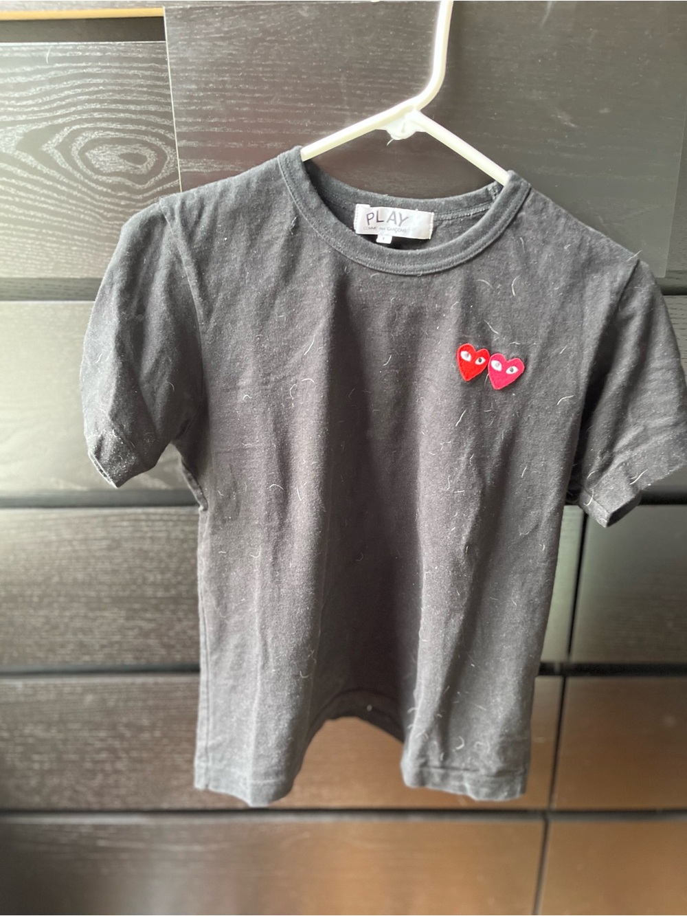commes des garcons Play Black Tee with Red Heart Patch